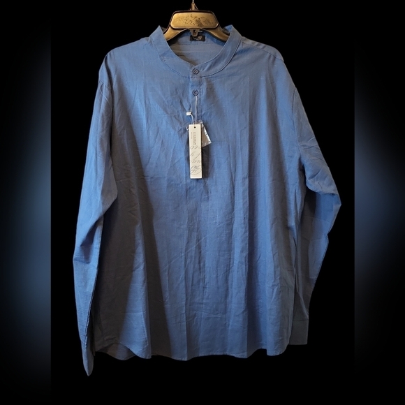 NWT Coof Andy 2XL Blue Mandarin Collar Tunic unisex - Picture 15 of 15